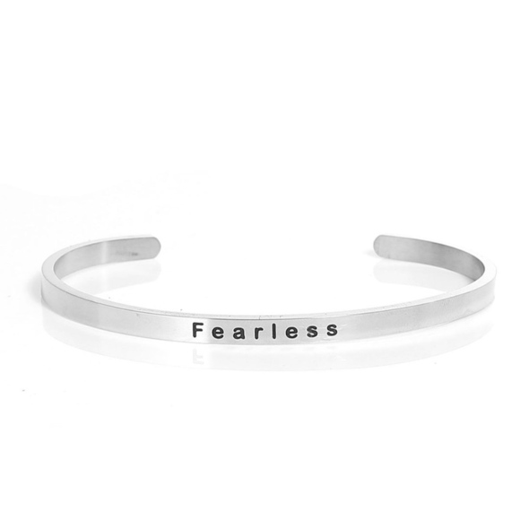 Fearless Stainless Steel Cuff Bracelet - Picture 1 of 3